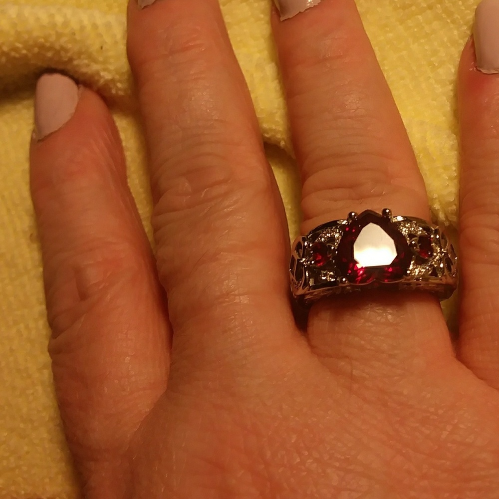Angel Wing ring lab created Ruby new